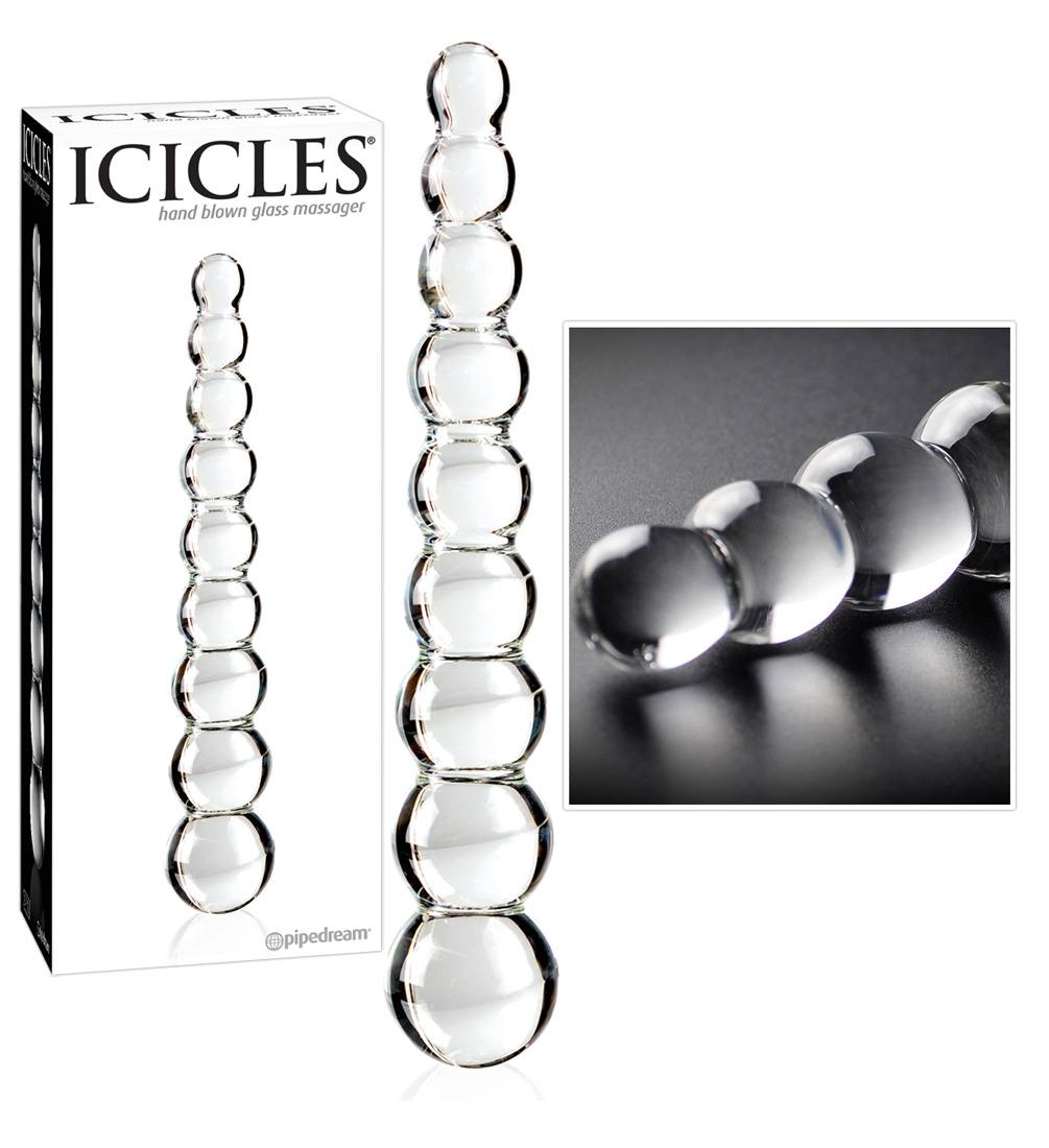 Стеклянный стимулятор Pipedream Icicles No. 55 Clear, розовый 2955-00 PD - PipeDream - Анальные стимуляторы - Купить