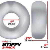 Preview: Oxballs STIFFY 2-pack Bulge Cockrings - Clear Ice