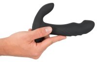 Preview: Black prostate stimulator with perineum retractor