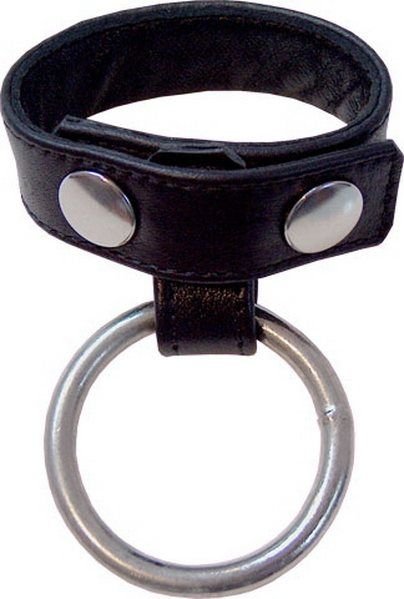 Cockstrap with metal penis ring 40 mm