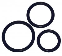 Preview: Black penis ring Trio -Ø 5 cm, 4,2 cm and 3,2 cm